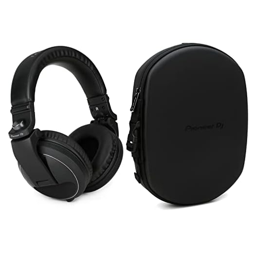 Pioneer DJ HDJ-X5 Professional DJ Headphones - Black Bundle with DJ HDJ-HC02 DJ Headphones Case