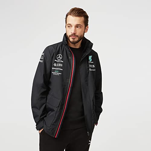 Mercedes Amg Petronas Formula One Team - Official Formula 1 Merchandise - 2022 Team Rain Jacket - Black - M #TOP2