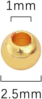 14K Gold Plated Round Spacer Beads 2.5mm 500pcs for Jewelry Making Findings Non Tarnish - Image 2