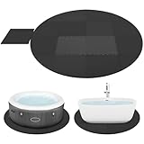 tonchean 1/2" Thickness Hot Tub Mat for Inflatable Tub,77Inch Round Hot Tub Pad Foundation, Upgraded Eva FoamPadding for Outdoor Hot Tubs Non Slip Pool spa PadGame Camping Mat(Black)
