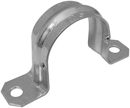 Morris Products 2 Hole EMT Pipe Strap – 2 Inch - Secures EMT Conduit - Zinc-Plated Steel - Reinforced Rib, Holes – Snap-On Installation – 5 Pieces