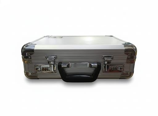 Image of Ziest Aluminium Briefcase with Dual Number Locks, Silver Colour, Business Professional, 38x13x27cm