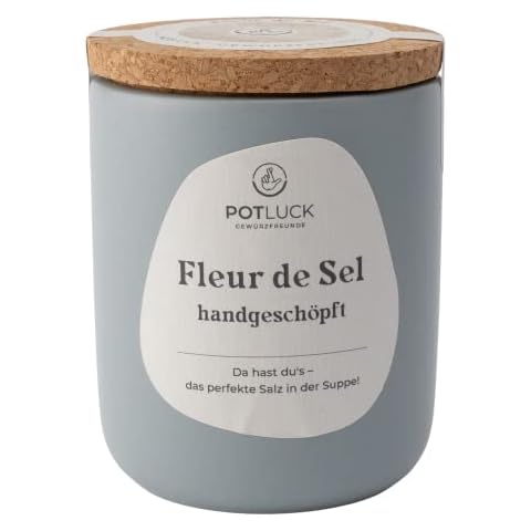 POTLUCK | Fleur de Sel handgeschöpft | Gewürzmischung im Keramiktopf | 80g | Vegan, glutenfrei und mit natürlichen Inhaltsstoffen Cover