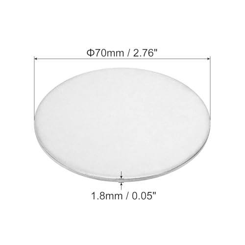 PATIKIL 70mm Steel Disc, 4Pcs Metal Stamping Blanks Tags Circle Round Metal Plate Strike DIY 304 Stainless Steel for Laser Engraving Stamping Craft Name Tag by PATIKIL - Image 2