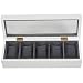 QIPON Uhrenbox Matte 5-stellige weiße Matte Farbe Backuhr Aufbewahrungsbox Holzspray Gemalt Watch Box Kleines Kissen (Color : White)