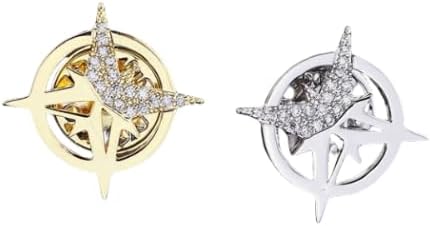 Alloy Hexagonal Star Brooch Mens Shirt Badge Lapel Pin Clip