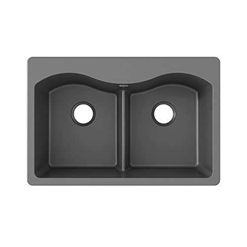 Elkay Elglb3322Gy0 Quartz Classic Equal Double Bowl Drop-In Sink With Aqua Divide, Dusk Gray #TOP30
