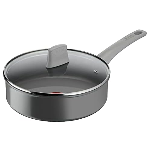 Tefal C4273232 Renew ON, keramische hapjespan 24 cm Keramische antiaanbaklaag, Eco-ontworpen, Gerecycled aluminium, Thermo-Signal, Grijs