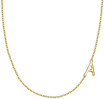 Ever Faith 925 Sterling Silver Delicate Tiny Alphabet Initial 26 Letters Sideways Choker Necklace Jewelry for Women Girls