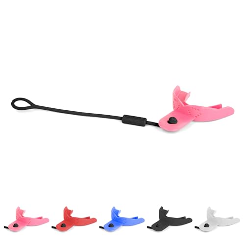 SISU Tether Youth Mouthguard, Hot Pink - Pre-Formed Protection with Strap for Football, Hockey, Lacrosse, Caged-Helmet Sports - Remoldable Up to 20 Times - Non Toxic