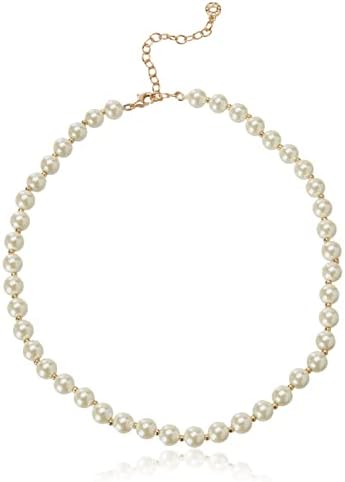 Anne Klein womens "Perfectly Pearl" Pearl Collar Necklace, 16" + 3"