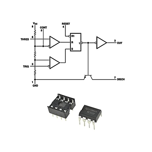Acoeitl Ne555P Ne555N Ne555 With Sockets Single Precision Timer Ic Chip Dip8 Prototype Astable Monostable Circuits Straight Legs Not Bend Build Oscillators Alarm Systems Camera Lighting Setups 12Pcs #TOP1