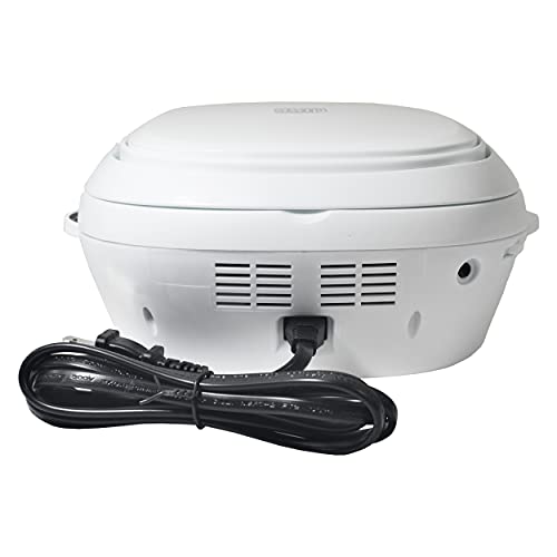 Magnavox Md6924-Wh Portable Top Loading Cd Boombox With Am/Fm Stereo Radio In White And Black | Cd-R/Cd-Rw Compatible | Led Display | Aux Port Supported | Programmable Cd Player | #TOP7