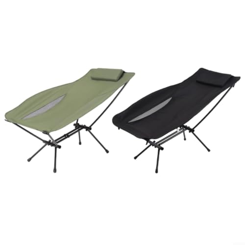 Chaise pliante de camping portable en aluminium noir léger