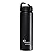 Laken Thermo Classic Vacuum Insulated Stainless Steel Wide Mouth Water Bottle with Screw Cap, 25 Oz, Black