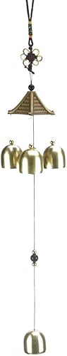 Miniatura 2 de Campanillas de viento, aleación de bronce retro hogar campana colgante de una sola capa hexagonal pabellón decoración de patio, campanillas de