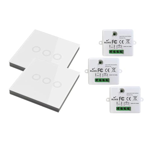 Touch Glass Panel Wall Switch Switch Light Remote Control Induction Switch Mini 110V 220V Relay Module LED(3R 2WP083)