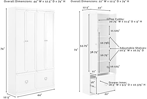 Crosley Furniture Harper 2-Piece Entryway Set With 2 Pantry Closets, Gray #TOP4