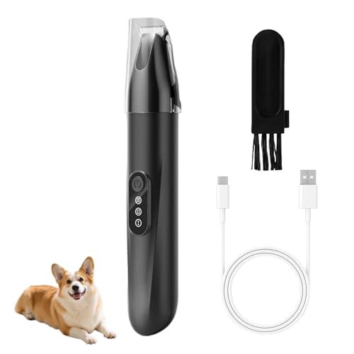 BDKMMS Electric Pet Clipper, 3-Speed Adjustable Pet Paw Trimmer with LED Light, Low Noise & Rechargeable Dogs Grooming Clipper for Dogs & Cats Paws, Legs, Face
