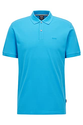 BOSS Polo de algodón orgánico con logotipo bordado 50468301 Pallas Azul (M)