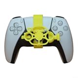 Volante da corsa mini 3D per PS5 che offre una sensazione di gioco coinvolgente attraverso una rotazione accurata e una risposta tattile (giallo)