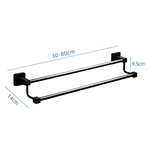 Porte-serviettes double pour optimiser le séchage des serviettes humides noir 40cm