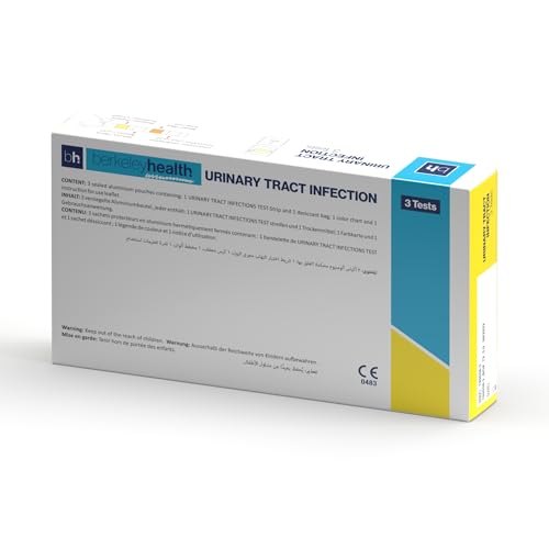 Berkeley Health Urinary Tract Infection (UTI) Home Test Kit | Detect Leukocytes, Blood, Nitrites, and Proteins in Urine | Fast & 99.5% Accurate | Easy to Follow Self Test Kit | 3 Tests