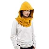 Women Men Fashion Pullover Scarf Hooded Scarf | Multifunctional Medieval Linen Cotton Cowl Hood Vintage Goth Cape Costume (Yellow)