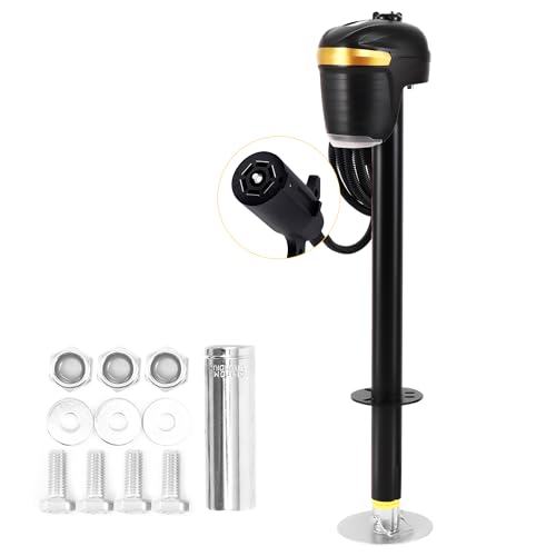 Pafessa 12V Electric A-Frame Trailer Tongue Jack with 7 Way Plug - 5000lb Lift Capacity 21” Travel Add 4.5” with 7” Drop Foot,Protective Cover Included