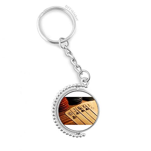 Chain keyholder DIYthinker poker chip photo rotatif, le cadeau original pour passionnés