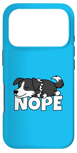 Lazy Border Collie Cute Dog Nope �X�}�z�P�[�X iPhone 17 Pro �p