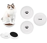 Cnwinu 3 Pcs Ceramic Cat Plates,Ceramic Cat bowl Set,Cat Food Bowl Shallow Cat Bowl with Non-Slip Silicone Bottom,Feeding Cat Bowls And Dog Bowls,Pet Supplies Plates Hold Food,Milk,Water
