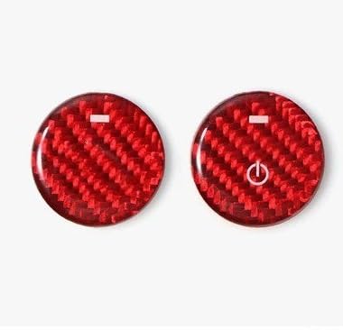 Car Interior Mouldings for Mazda CX-50 for CX-30 3 Axela 2020 Interior Carbon Fiber Engine Ignition Start Stop Trim Stickers(Carbon Red (2020-))