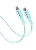 ProZero USB C Type C to Type C ケーブル PD対応 60W急速充電 タイプc ケーブル 柔らかい 絡まない シリコン素材 iPad mini6、MacBook、iPad Pro/Air、Galaxy、Sony、Pixel等機種対応 (1m, グリーン, 1)