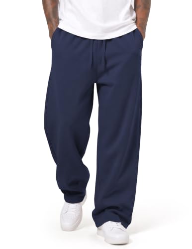 Image of COOFANDY Mens Joggers Baggy Sweatpants Fleece Trousers Navy Blue XL