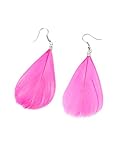Lieferumfang: 1 Paar Ohrhänger Farbe: pink Material: Federn Enthält nichttextile Teile tierischen Ursprungs.