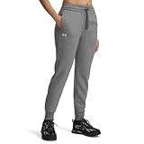 Under Armour Women's Rival Fleece Joggers, (028) Castlerock Light Heather / / White, X-Small