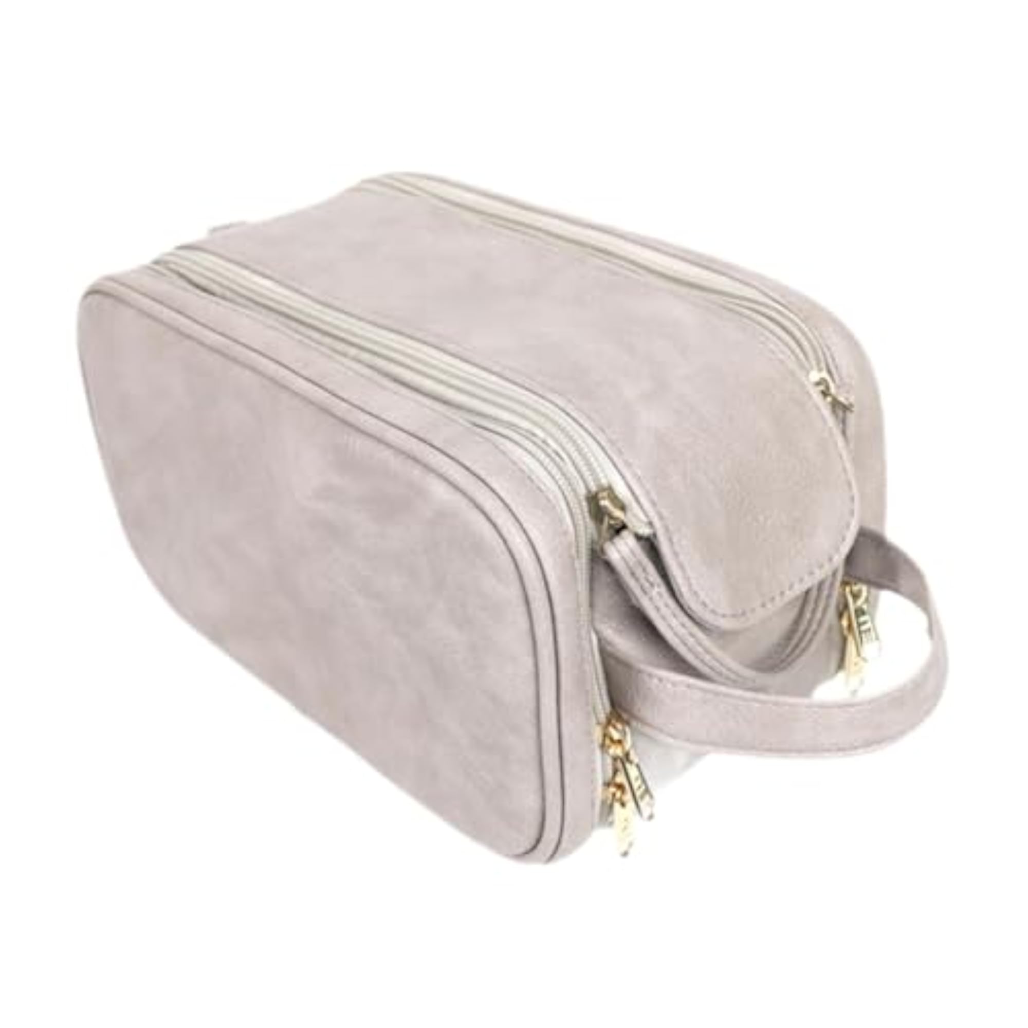 Gray Makeup Storage Bag with Zipper, Ideal for Travel