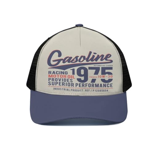 Casquette vintage essence Motor Oil rétro 1975 visière bleu marine