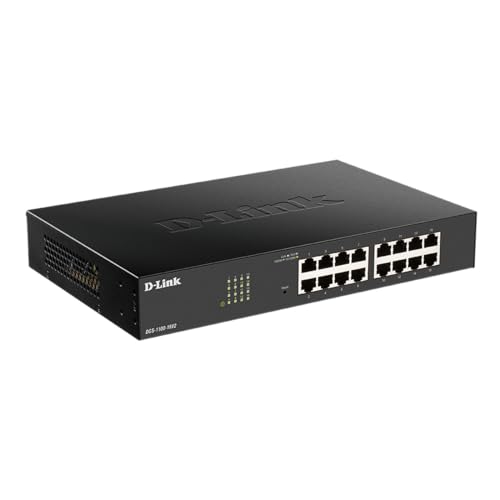 D-Link Dgs-1100-16V2 Smart Switch Gestito, 16 Porte Gigabit, Supporto Vlan, Funzionalità Layer 2, Qos, 802.3Az Eee, Senza Ventole