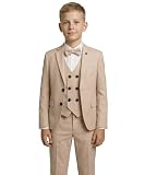 SIRRI Traje Formal Texturizado para niño, Conjunto de 5 Piezas, Traje de comunión para PAJE, Tamaño 4 Años EU