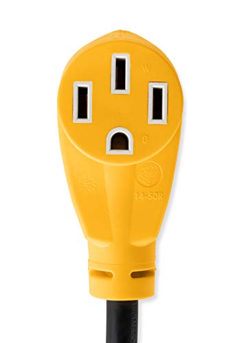 Camco Rv Dogbone Electrical Adapter With Innovative 180 Degree Bend Design And Powergrip Handle - 15 Amp Male To 50 Amp Female, 12" (55168) , Black #TOP1