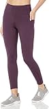 Danskin Brushed High Rise 7/8 Legging (Black Cherry, Large, Slim)