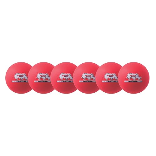 Champion Sports 6" Neon Red Rhino Skin Low Bounce Dodgeball Set