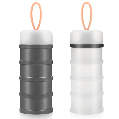 Image of Accmor 2 Pack Baby Formula Dispenser On The Go, Stackable Formula Dispenser Formula Container to Go, Non-Spill Portable Milk Powder Kids Snack Storage Container, BPA Free