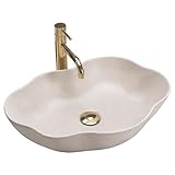 Rea, Vasque À Poser En Céramique Pearl Warm, Beige, 50,5X38X13,5Cm