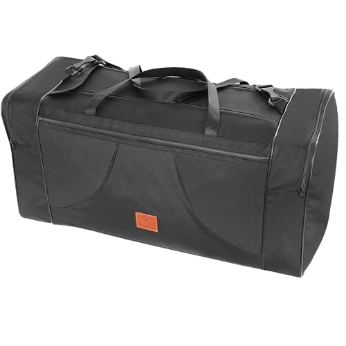 Granori Reisetasche 50 L / 150 L für Damen & Herren – Leichte Gepäck Faltbare robuste Tasche mit Schultergurt und Mehreren Fächern für Urlaub, Sport, Gym, Freizeit, Outdoor (Schwarz, 150 Liter)