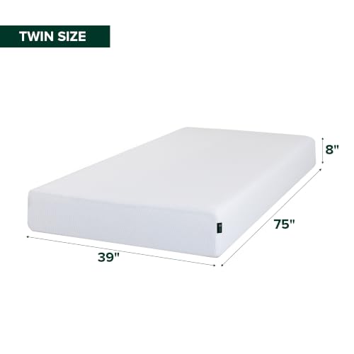 Image of Zinus 8 Inch Green Tea Cooling Memory Foam Mattress [New Version], Twin, Fiberglass Free, Medium Firmness, Cooling Gel Foam, Certified Safe Foams & Fabric, Mattress in A Box