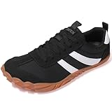 UBFEN Women Men Barefoot Shoes | Minimalist Zero Drop Sneakers | Wide Top Lightweight Comfortable Breathable Black 9 Women/7.5 Men