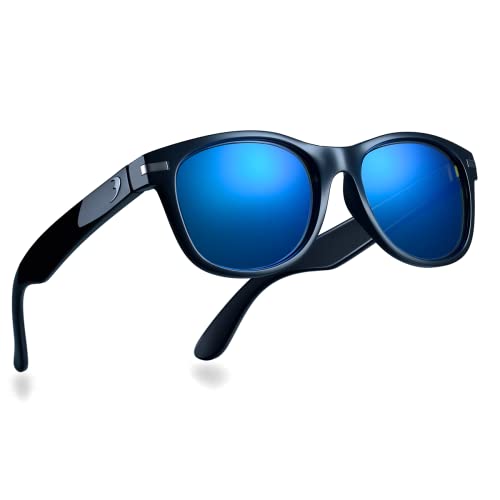 B.N.U.S Scratch-Resistant Polarized Sunglasses with Corning Glass Lenses for Superior Clarity and UV Protection (B8132 Black/Blue Mirrored Polarized, Glass Lens) - Thumbnail 2